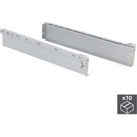 Lot de 10 tiroirs de cuisine Ultrabox, hauteur 86mm, profondeur 500mm, Acier, Gris métallisé - talla