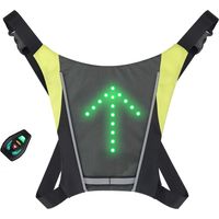 Gilet Dossard à 48 LEDs Clignotant réfléchissant avec Signalisation de Direction pour Vélo et Trottinette. Télécommande et Rechargeable. Vendeur français et Stock en France.