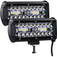 12V 300W 7" LED-Arbeitsleuchte - IP67 wasserdichter LED-Fluter, leistungsstarke Spot- und Flutlichtbeleuchtung für Auto, LKW, Traktor, SUV, Boot (2er-Pack)