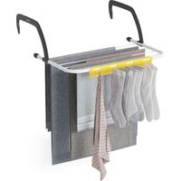 Newlux Tendedero Radiador Blanco Aereo V5 de metal (52,5 × 34 × 17 cm). Capacidad de 5 m y resistencia de hasta 3 kg.