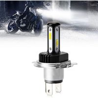 H4 LED Motorcycle Headlight Bulb, 3 Sides 360-degree Full Light H4 LED Bulb, 5000LM 35W 6000K Extremely Bright White, All-in-one Plug and Play H4 LED Motorcycle Conversion Kit (1 PCS)