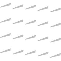 Emuca – Lot de 20 supports d'étagères en bois Jagmet – Longueur 220mm – Acier peint blanc – Charge max 34kg – Pour étagères 220mm
