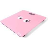 Fisura - Bilance pesapersone elettroniche "ochi" rosa. Bilancia pesapersone in vetro. Bilancia elettronica fino a 180 kg e 50 g di precisione, tecnologia Step-On. 30 x 30 cm
