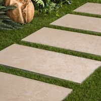 Pas japonais Rectangle Grès cérame effet Pierre Beige Brescia 80x40x2 cm (à l'unité) - RO'MA NATURE