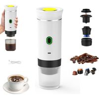 Machine à café à capsules portable, machine à café 3 en 1 12V, petite capsule, grande capsule, café moulu, blanc