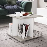 Table basse Annelieke 50x50 cm 4 niches-blanc/béton