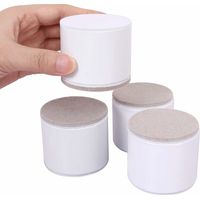 - Juego de 4 elevadores para muebles, elevador de cama de 6 cm de largo, sofá cama elevado de 5 cm y armarios, redondo blanco