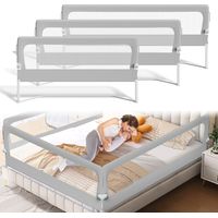 TolleTour 3X Barrière de Lit Pliable pour Bébé/Enfant Oxford Angle 180° avec extra Gurt zur Befestigung 1x150cm, 2x200cm