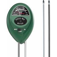 Probador de suelo 3 en 1, Probador de pH del suelo, Medidor de humedad del suelo, Probador de intensidad de luz del suelo, Probador de suelo 3 en 1 para jardín y agricultura (no requiere batería)