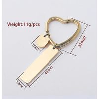 10 porte-clés en forme de cœur, porte-clés vierges, anneaux en acier inoxydable poli miroir, porte-clés à personnaliser, cadeaux pour femmes