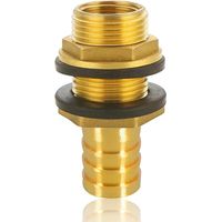 Traversée de réservoir en laiton avec douille, traversée de tonneau de pluie filetage extérieur 3/4 pouce x filetage intérieur 1/2 pouce avec douille de tuyau raccord de tuyau 19mm, pour tonneau de