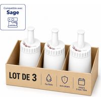 Filtre à Café Compatible Sage – Réduit les dépôts de calcaire et prolonge la durée de vie de la machine – Charbon actif & résine échangeuse d’ions – Lot de 3