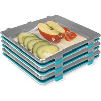 3 lots de 2 plateaux de conservation Fresh&Clik, réutilisables, conservent les aliments, compacts et empilables, VU à la TV
