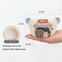 pair Pot de fleurs pour plantes succulentes, pot de 4 pouces, pot de fleurs, pot de plantes d'intérieur avec drainage, pot de plantes d'intérieur (renard, 1 paquet)