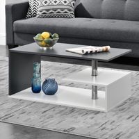 Mesa de centro Haarlem con estante 90x50x41 cm - Blanco y Gris