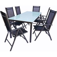 7 un. Alu conjunto de jardín grupo de asientos 190 MA 76x189x90 - VCM