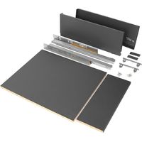 Emuca – Kit tiroir cuisine et salle de bain 178x450mm gris anthracite – Coulisses à fermeture amortie – Charge max 40kg – 3173335