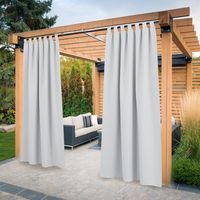 2 Panneaux Rideau Isolant Thermique, Polyester, Pattes Réglables, Blocage Lumière, Pour Pergola Terrasse