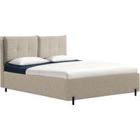 Selsey Belleo – Polsterbett 180x200 mit klappbaren Rückenkissen, wasserfester Chenille und Stauraum, Beige