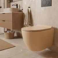 Ceramia Inodoro suspendido PixL Tornado Quiet sin brida con fijaciones invisibles + asiento SoftClose, moka mate (CEPX010RTORPMOM)