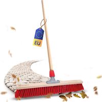 Balai de rue 80 cm manche bois rouge Elaston