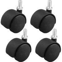 Cyclingcolors – Lot de 4 roulettes pivotantes 40mm – Charge max 30kg – Tige filetée M8x15mm – Hauteur 45mm – Sans frein pour meubles et chariots
