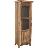 Vitrine aus recyceltem Massivholz mit antiker Oberfläche