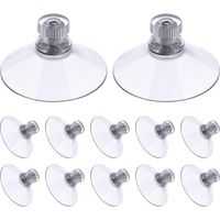 Paryou – Pack of 30 suction cups, 41 mm – Knurled nuts for a secure hold – Robust plastic material – Maximum load capacity 2 kg – Transparent for smooth surfaces