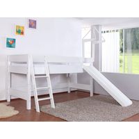CAMA ALTA CON TOBOGAN Y TORRE CASANDRA - Lila-blanco