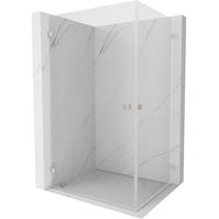 Mexen Lunar-B Duo Duschkabine mit Drehtür 90 x 85 cm, transparent, gebürsteter Nickel - 832-090L-085P-97-00