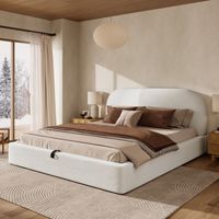 letto letto matrimoniale contenitore Boucle beige HAVRYA