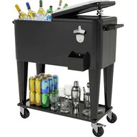 Porte bouteilles frigo 76L avec ripiano, apribottiglie, raccoglitore tappi, plastique acier, 91x39x84,5 cm, noir