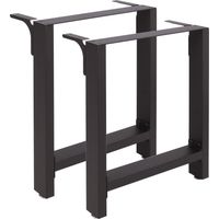 Wiltec – Pieds de table en acier noir – 600 x 240 x 720 mm – Revêtement en poudre – Fixation simple pour tables et bureaux