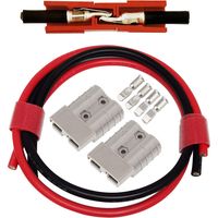 Fiche de connexion de batterie 50A 600V, fiche de chargeur de chariot élévateur, fiche de treuil de remorque avec câble de connexion de batterie 10AWG O-Ring (2pcs)(Connecteur 50A Avec câble électriqu