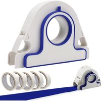 Painter's Tape Applicator, Professional Masking Tape Dispenser with Scraper, Masking Paint Tape Applicator Set, includes 5 rolls of tape, suitable for painting, decorating, walls, floors, etc. (White)