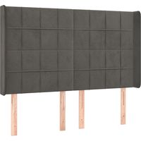 Tête de lit avec oreilles, Résistante et économique, Panneau de lit, Gris foncé 147x16x118/128 cm Velours OIB9840E