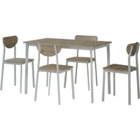 HEMAX Set Tavolo e 4 Sedie da Pranzo Cucina Salvaspazio 110x67x75cm Arredo Interno Moderno con Sedie 39x48x78cm per Soggiorno e Zona Giorno