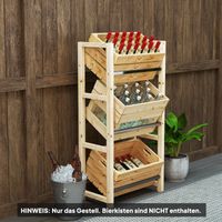 Porte-caisses à boissons pour 3 caisses, porte-caisses en bois avec 3 niveaux en bois naturel
