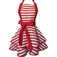 Tablier Cuisine Coton - Réglable Taille Unique - Pour Cuisiner Pâtisser Nettoyer - Idéal Maison Restaurant Café - Rouge - 1 Pièce