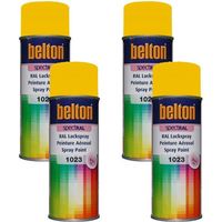 4 bombes de peinture Belton Spectral RAL1023 Jaune signalisation 400ml
