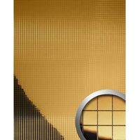 Pannello per interni e pareti mosaico WallFace 27374 M-STYLE Rivestimento murale autoadesivo specchio oro 0,96 mq