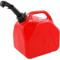 5L JERRY CAN FUEL PLASTIC PETROL DIESEL RED PORTABLE 5 LITRE AND SPOUT CT5927