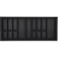 ORGA-BOX VII Besteckeinsatz Besteckkasten schwarz 1200 mm mit Softtouch Oberfläche
