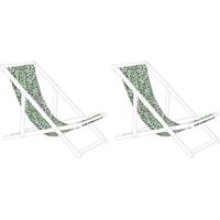 2 Toiles de Transat 113 x 44 cm en Polyester Vert Anzio / Avellino