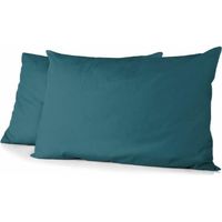 home-linge-passion Set di Fodere in Microfibra Blu Teal 50x70 cm