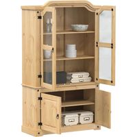 Vidaxl – Vitrine en verre Corona 103,5x42x180 cm – Bois de pin massif – Étagères pour collection – Portes vitrées avec poignées en métal