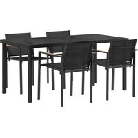 vidaXL Outdoor Furniture Set 5 pcs Black and Anthracite Textilene