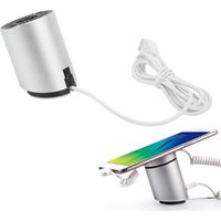 Présentoir antivol pour téléphone portable avec alarme de sécurité et fonction de chargement, compatible iOS, pour halls d'exposition et magasins.