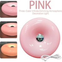 Lampe de table Donut, applique d’ambiance, lampe de table rétro moderne, dimmable 3 couleurs, lampe de table de chevet