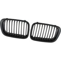 Satz mit einem Paar (2) mattschwarzen Kühlergrills für BMW E46 3er-Reihe 4-Türer 1998-2001